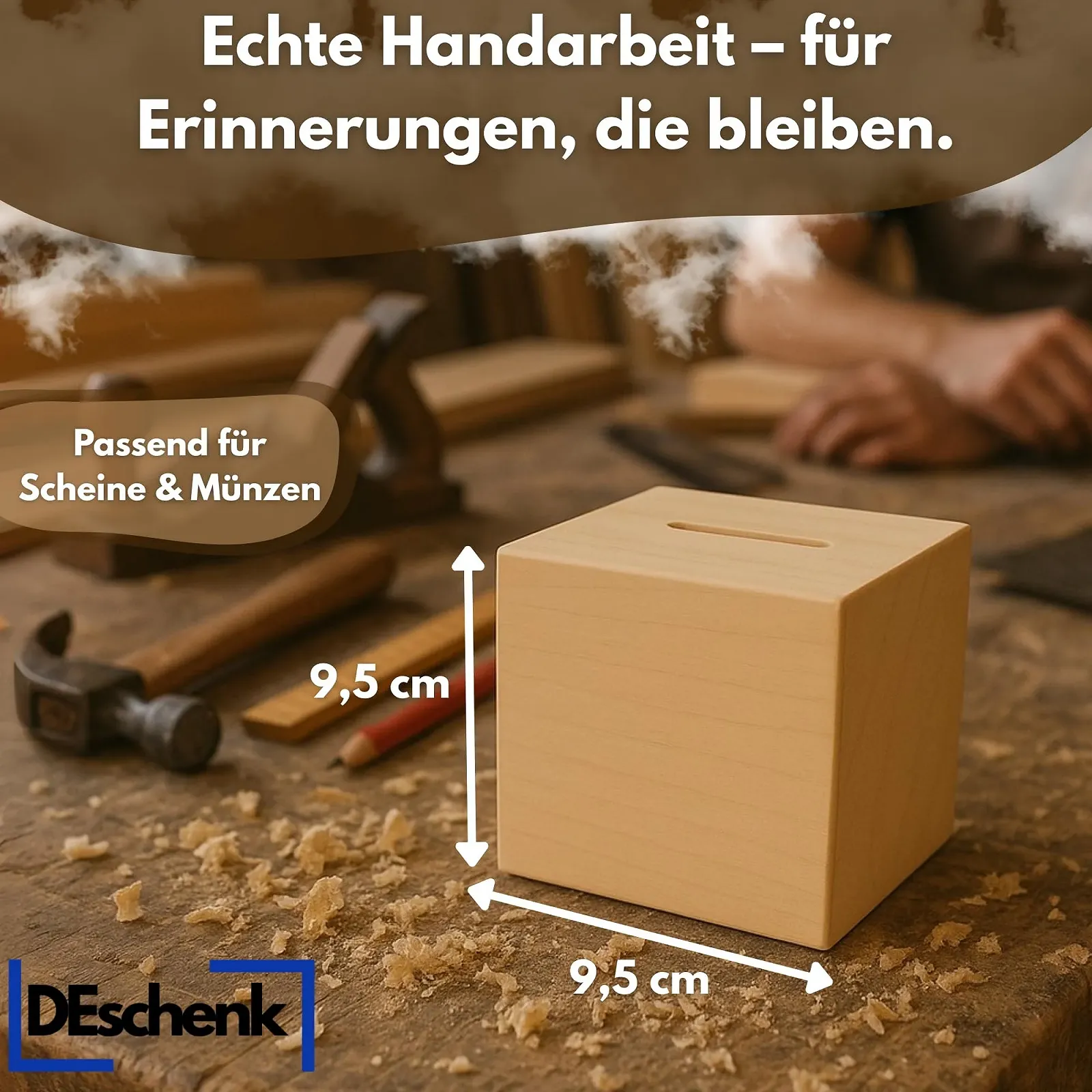 Скарбничка Лісові тварини Дерев'яна Персоналізована 9,5 x 9,5 см, фото №5