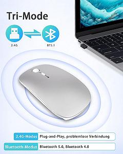 Мышь ANEWISH Беспроводная Bluetooth с адаптером USB-C, 3 DPI synthetic.ua - Фото 1