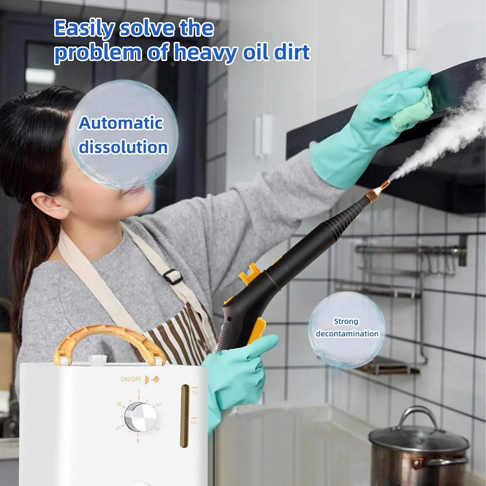 Пароочисник ручний 2600 Вт 3,5 бар 1 л, фото №3