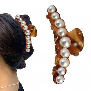 Заколки-крабики Большие с бусинами SP - Фото 1