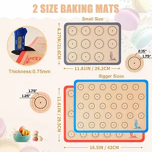 Коврики для випічки Super Kitchen Силіконові антипригарні для макарунів 3 шт. synthetic.ua - Фото 1
