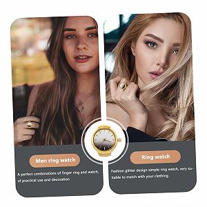 Кільце-годинник Healvian регульований кварцовий, золотий synthetic.ua - Фото 1