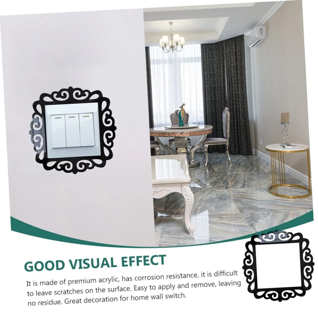Наклейки на стену Zerodeko защитные для выключателей набор 3 шт. акриловые, фото №9