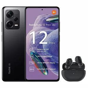 Смартфон XIAOMI Redmi Note 12 Pro+ 5G 256 ГБ 8 ГБ RAM 6,67" FHD+ 200 Мп 5000 мАч 120 Вт Midnight Black с наушниками - Фото 1