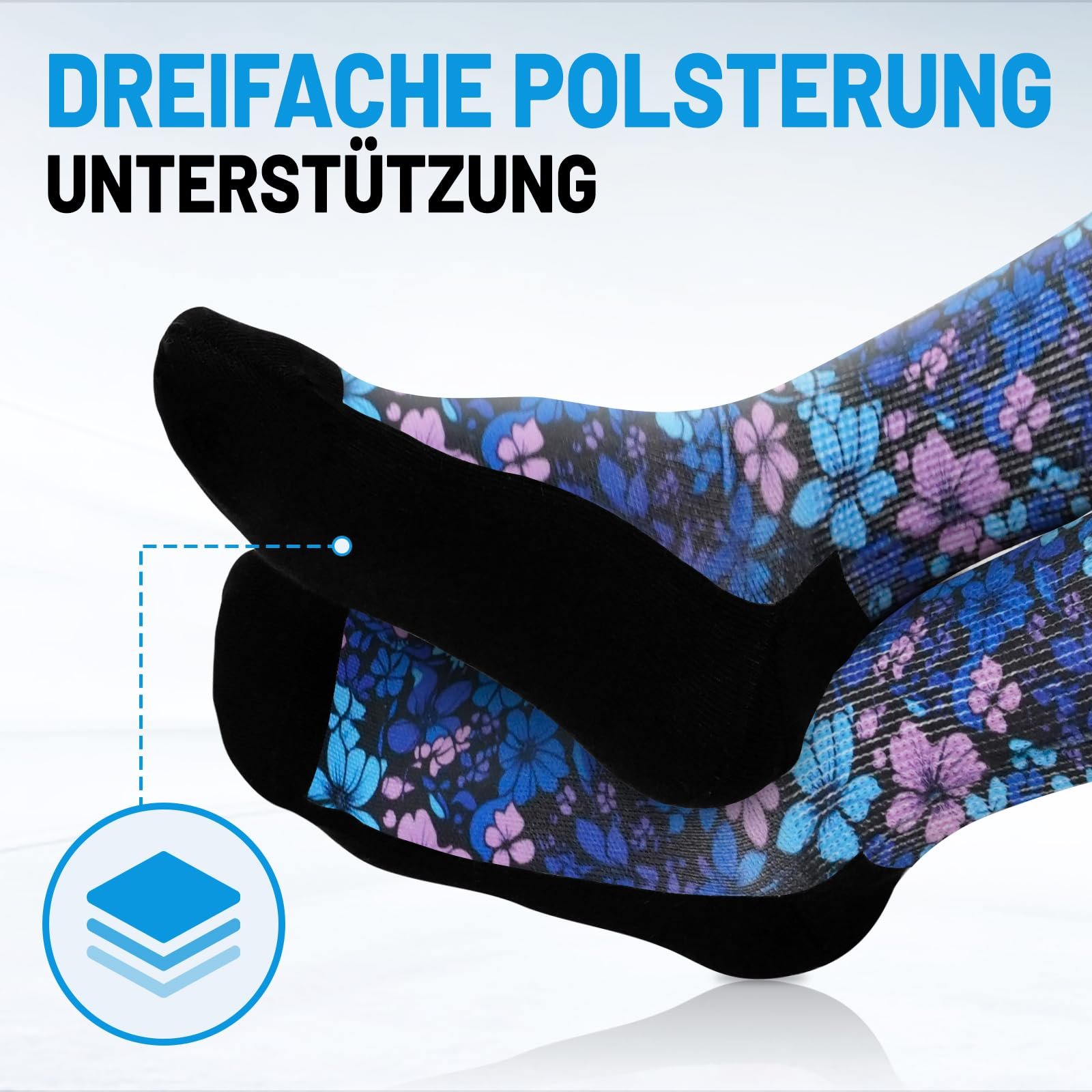 Диабетические носки для мужчин и женщин: гольфы диабетические без эластичной резинки и без шва с очень широкой резинкой для пожилых людей с опухшими ногами, фото №3