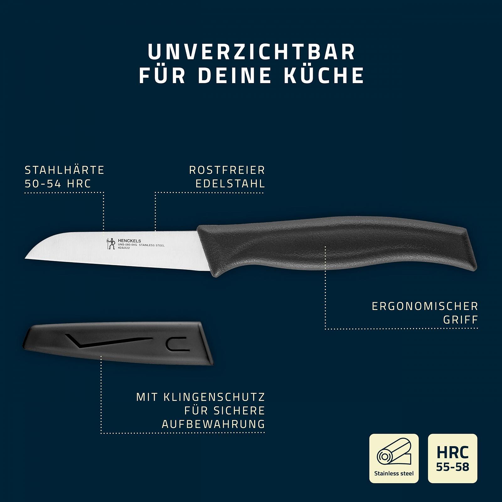 Набор ножей HENCKELS by ZWILLING Elements Универсальный, для овощей и фруктов 3 шт. Черный, фото №4