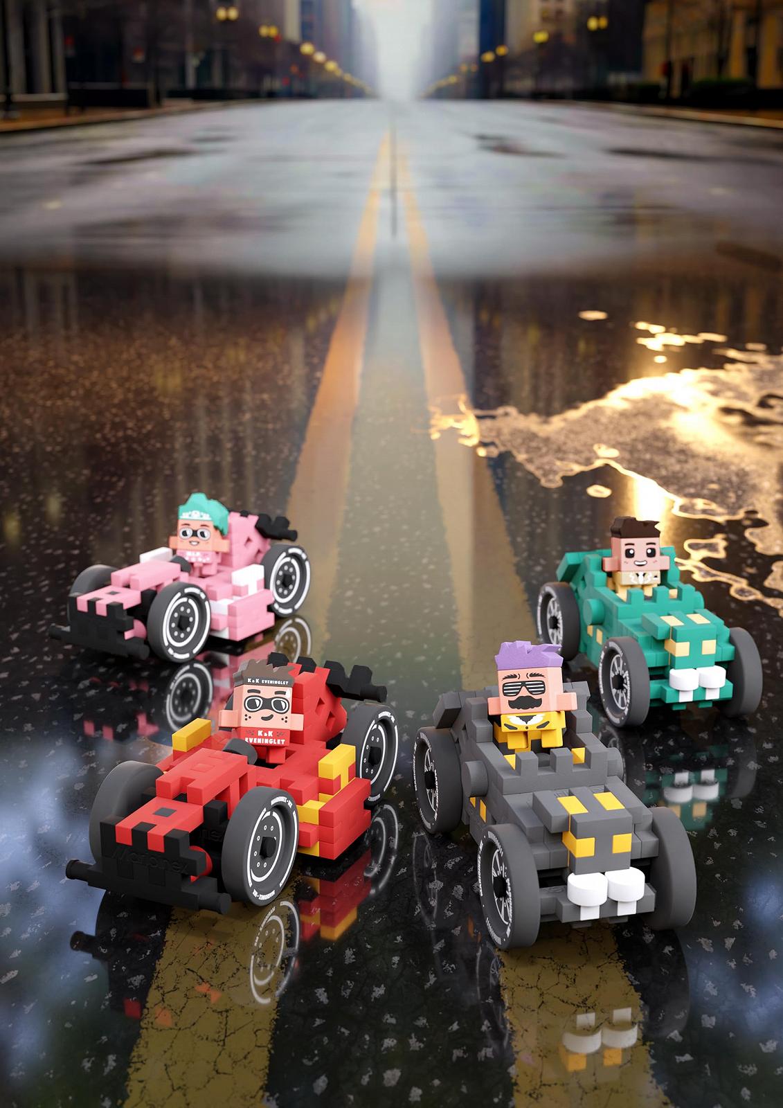 Конструктор Машинка Marioinex Mini Waffle Cars Серый Old Timer 50 деталей, фото №5