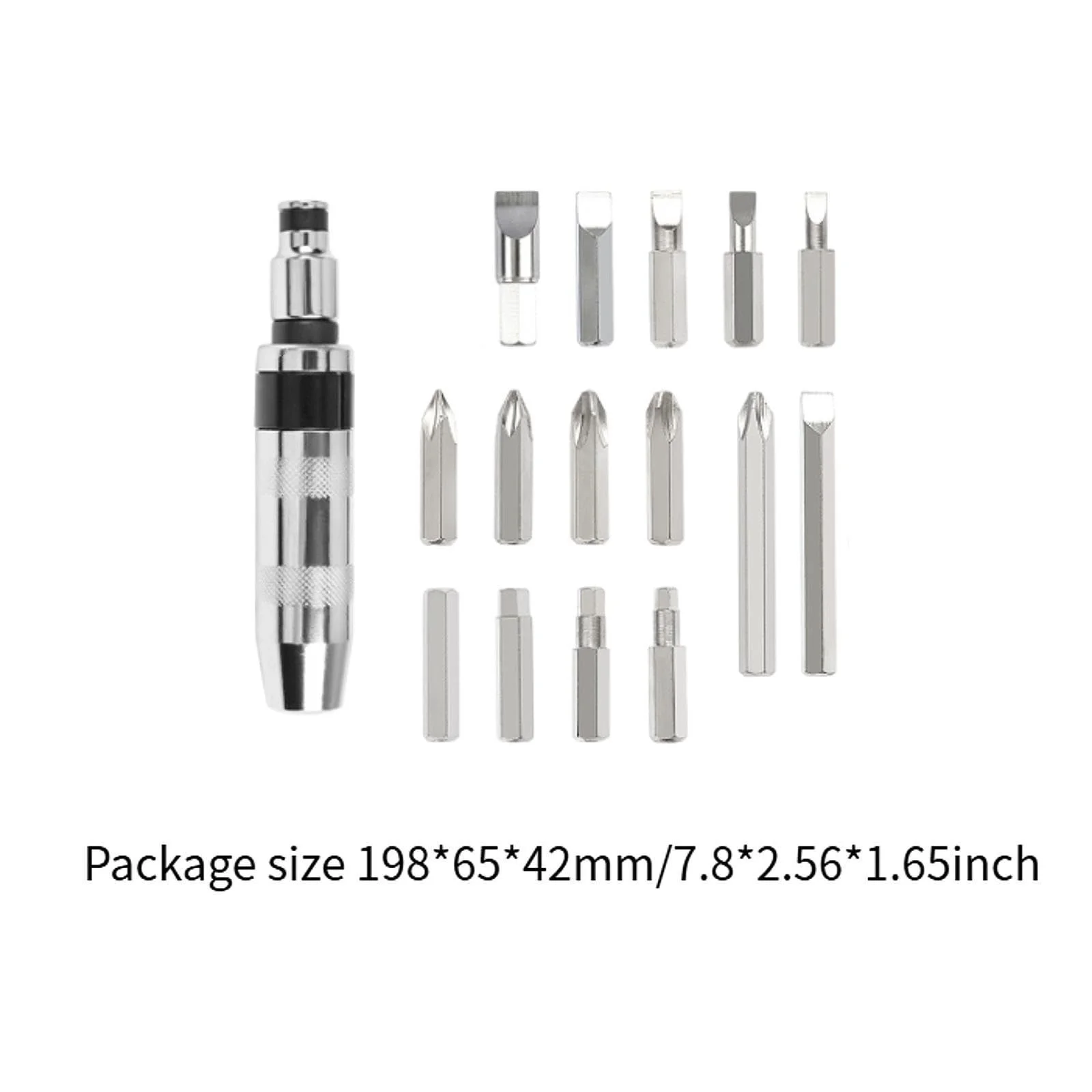 Набір ударних реверсивних викруток 16 шт. для видалення гвинтів багатофункціональний портативний, фото №6