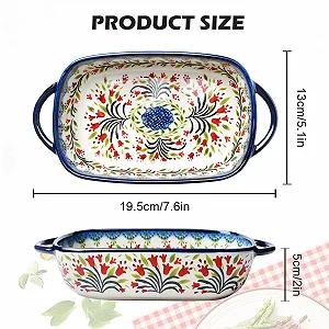 Форма для запекания керамическая прямоугольная с двойной ручкой 23.5 x 13 x 5 см Vintage synthetic.ua - Фото 1