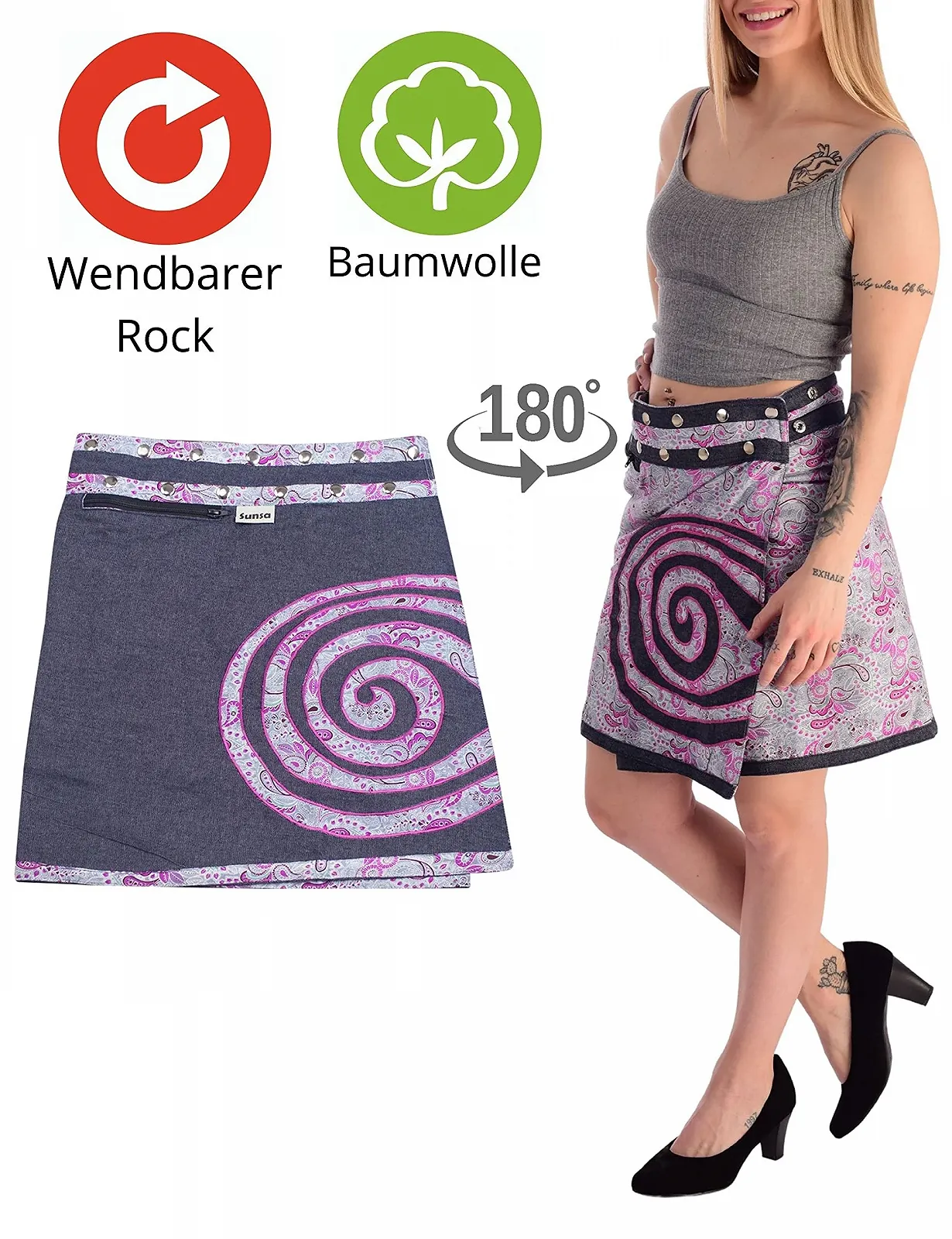 Міні-спідниця Sunsa Джинс і бавовна, фото №3