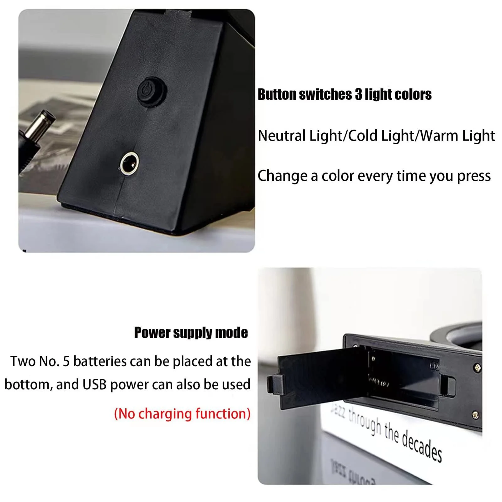 Настільна лампа Neioaas 3D Moving Sand Art 360° Rotating Sandscape Чорний/Жовтий, фото №5