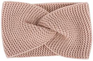 Повязка на голову Вязаная styleBREAKER 04026054 с узлами, чесночный узор, теплая зимняя - Фото 1