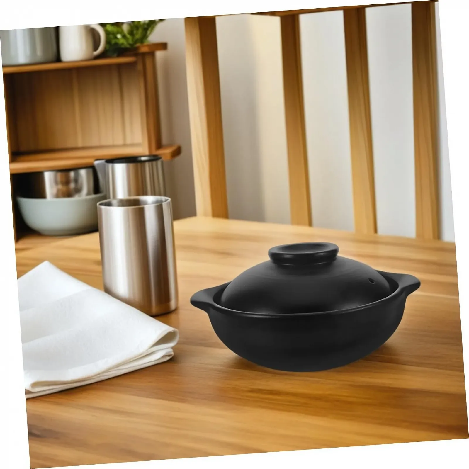 Кастрюля для супа Ciieeo Kitchen Cookware керамическая жаростойкая большая с крышкой, фото №5