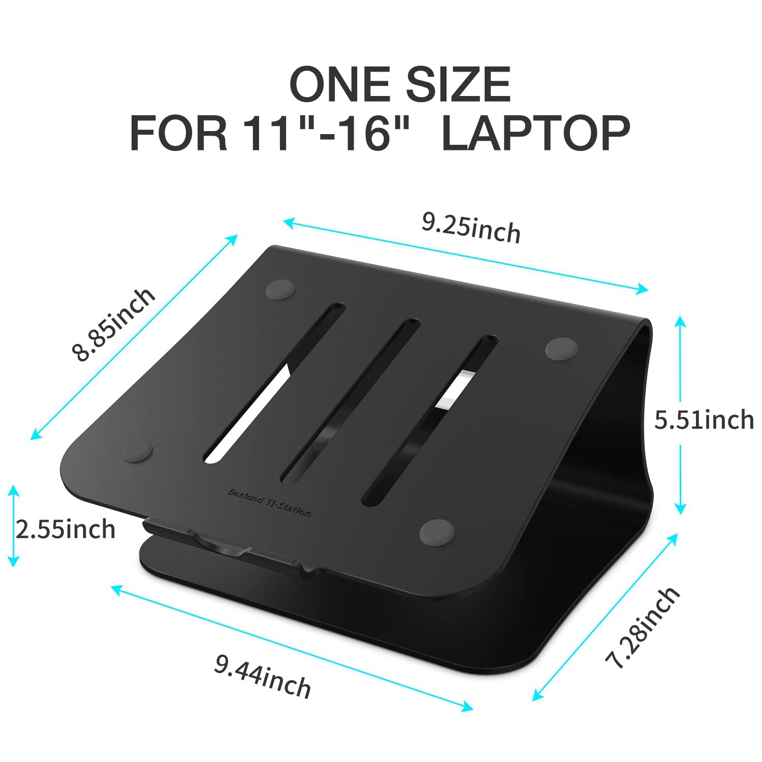 Підставка для ноутбука алюмінієва для Apple MacBook та всіх ноутбуків (запатентована) (чорна), фото №2