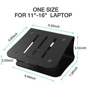 Подставка для ноутбука алюминиевая для Apple MacBook и всех ноутбуков (запатентовано) (черная) synthetic.ua - Фото 1