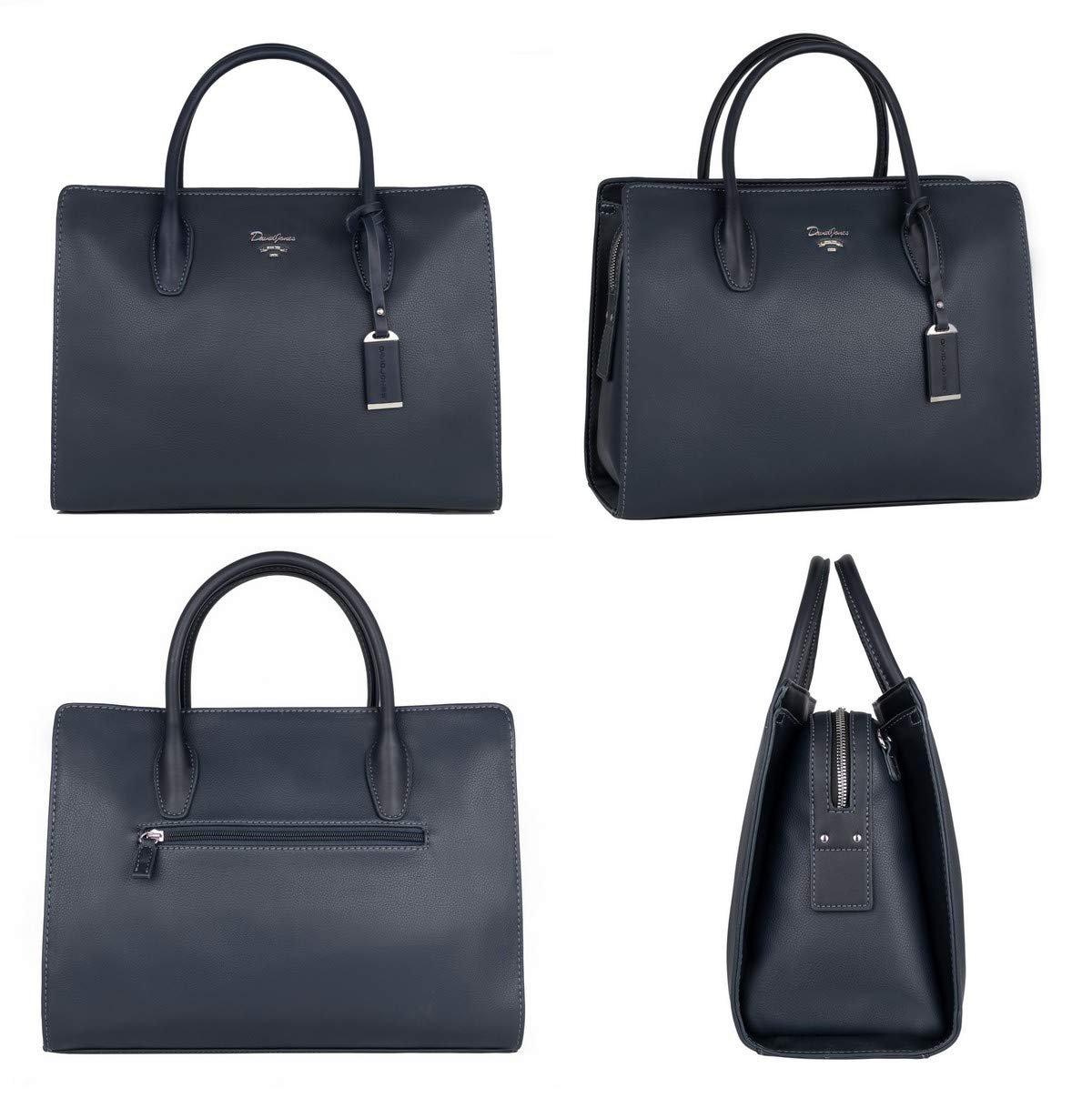 Сумка David Jones Большая, женская, тоут, шоппер из искусственной кожи, с ручками и множеством отделений, темно-синяя, фото №5