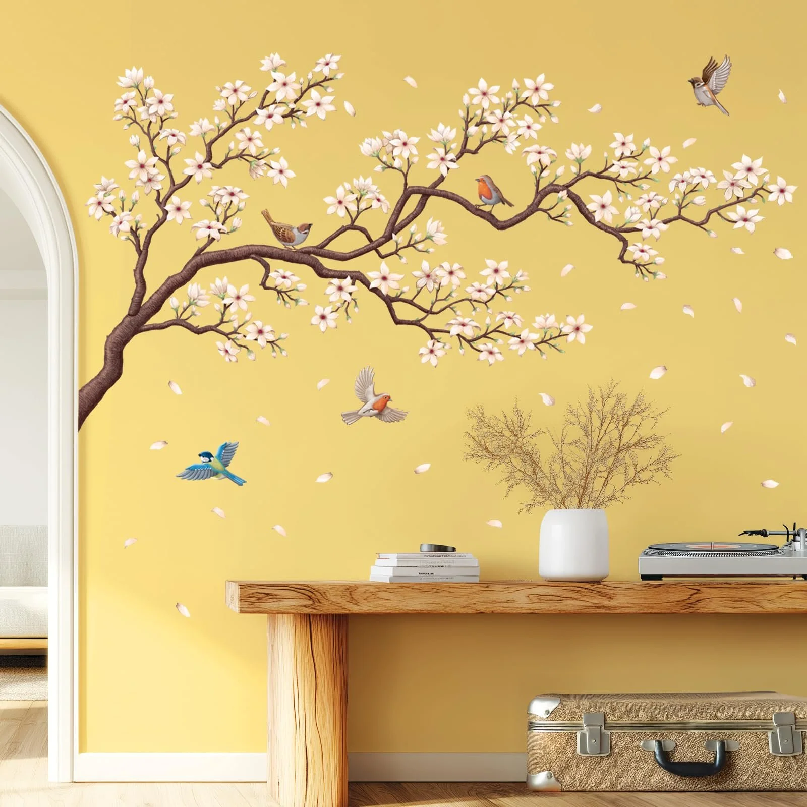 Наклейка на стіну DECOWALL SG2 2424 White Cherry Blossom Branch, фото №4