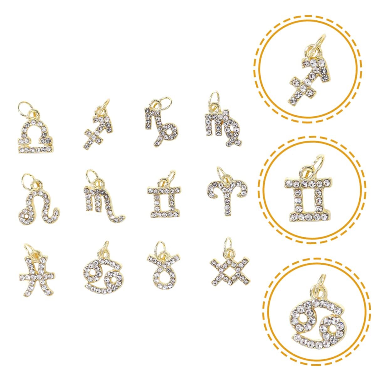 Стразы Знаки зодиака PLAFOPE 12 шт. для украшения маникюра, фото №5