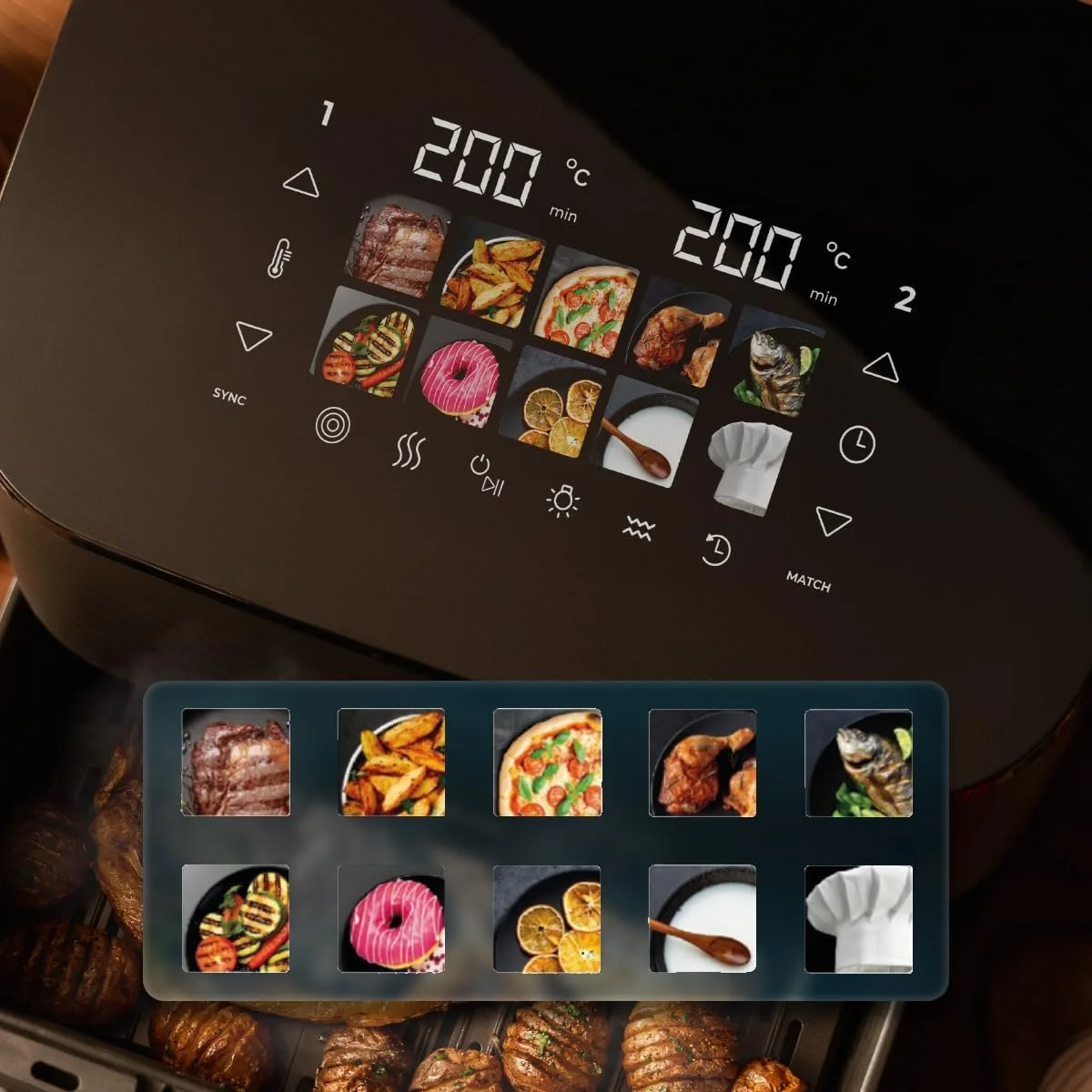 Мультипечь Cecotec Cecofry & Grill Smokin' 10000 10 л 2200 Вт Гриль Коптильня 40-200°C 10 меню, фото №6 Мультипечь Cecotec Cecofry & Grill Smokin' 10000 10 л 2200 Вт Гриль Коптильня 40-200°C 10 меню, фото №6