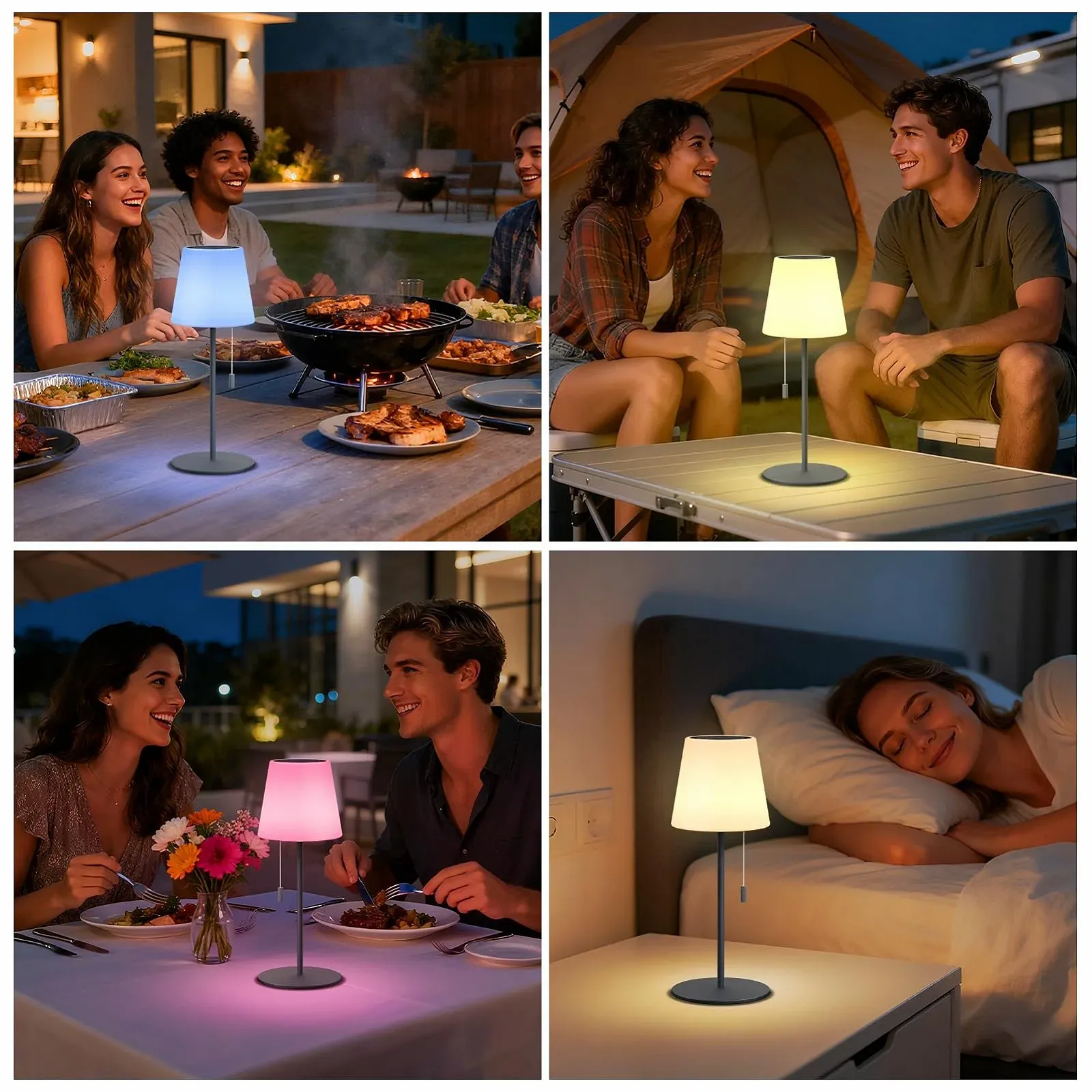 Настольная лампа MALUX Solar уличная на солнечной батарее светодиодная аккумуляторная с пультом RGB IP44 Серый, фото №7