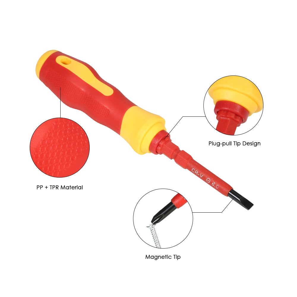 Набор отверток Generic Magnetic Changeable 7 in 1 Insulated 1000 V, фото №6