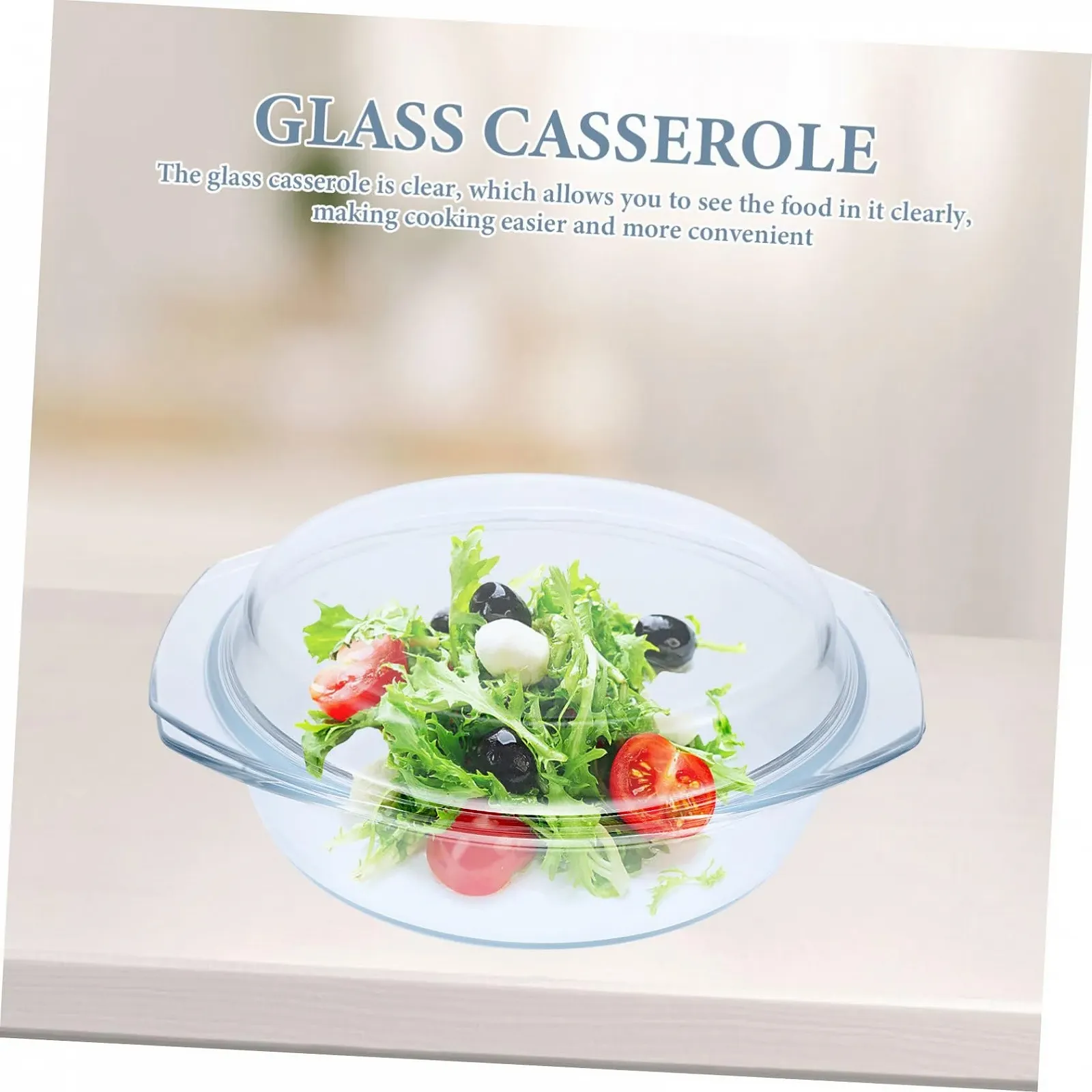 Кастрюля стеклянная с крышкой Прозрачная, фото №5