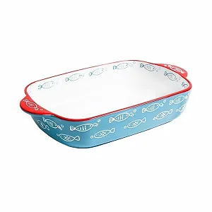 Форма для запекания керамическая фарфоровая с двумя ручками термостойкая - Фото 1