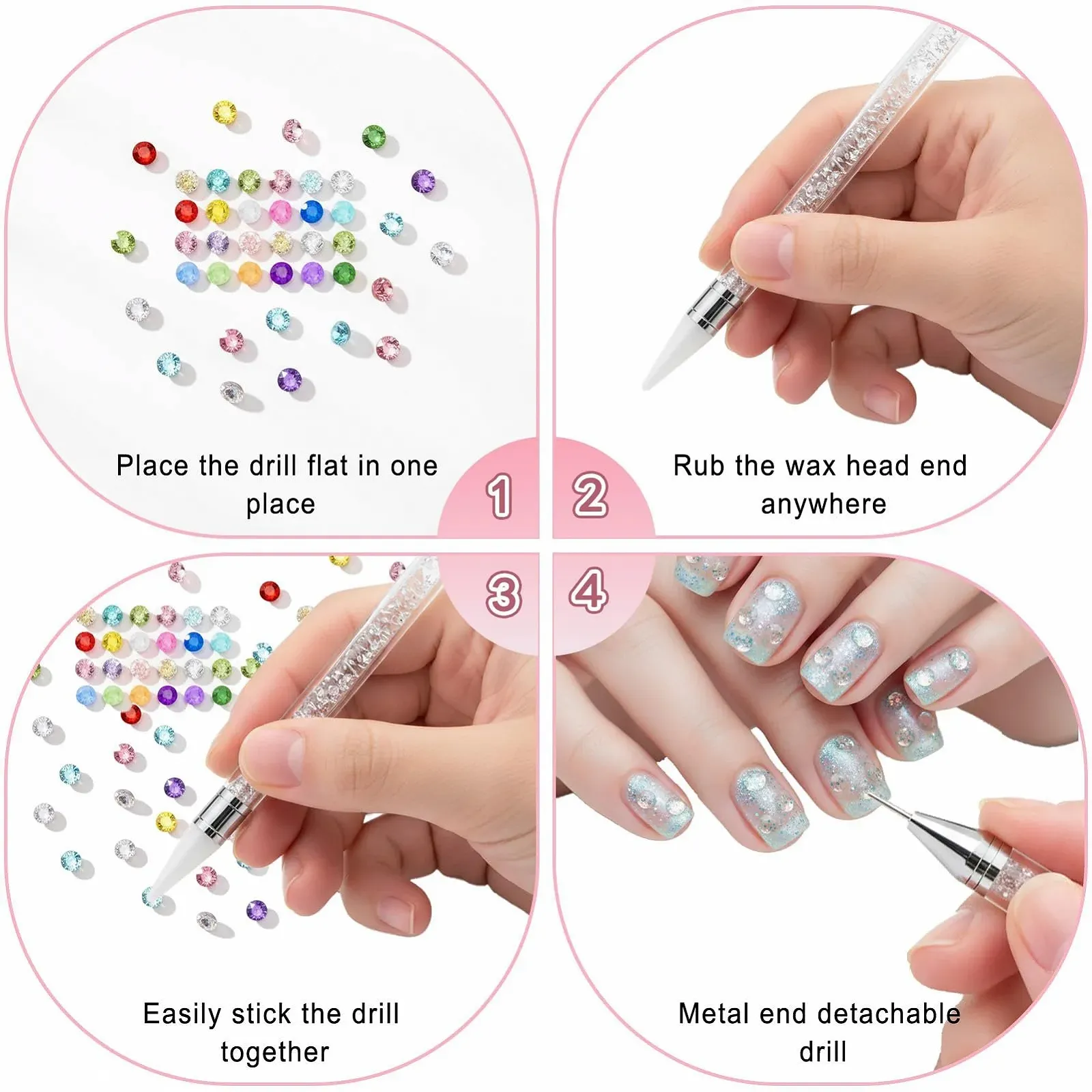 Стразы для ногтей круглые 3 мм, 24 цвета, 24000 шт, фото №7