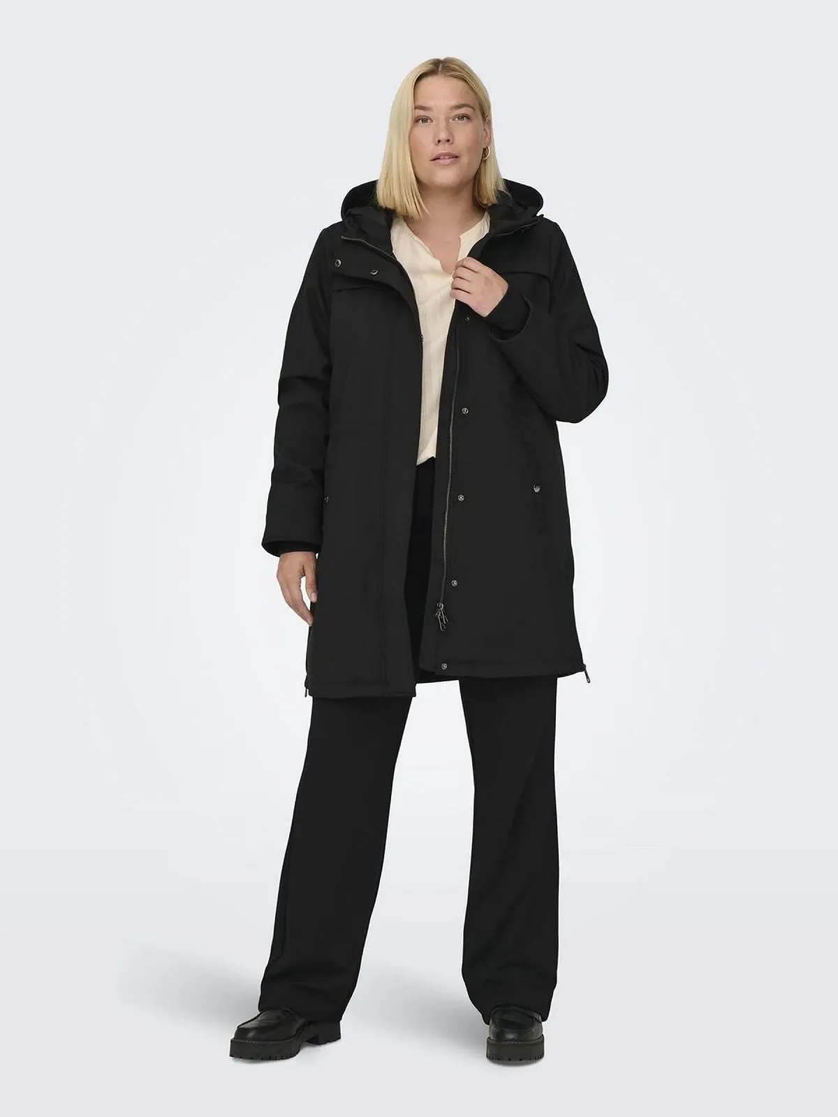 Парка ONLY Carmakoma Длинная Женская Капюшон Рифленые Манжеты, фото №4 Парка ONLY Carmakoma Длинная Женская Капюшон Рифленые Манжеты, фото №4