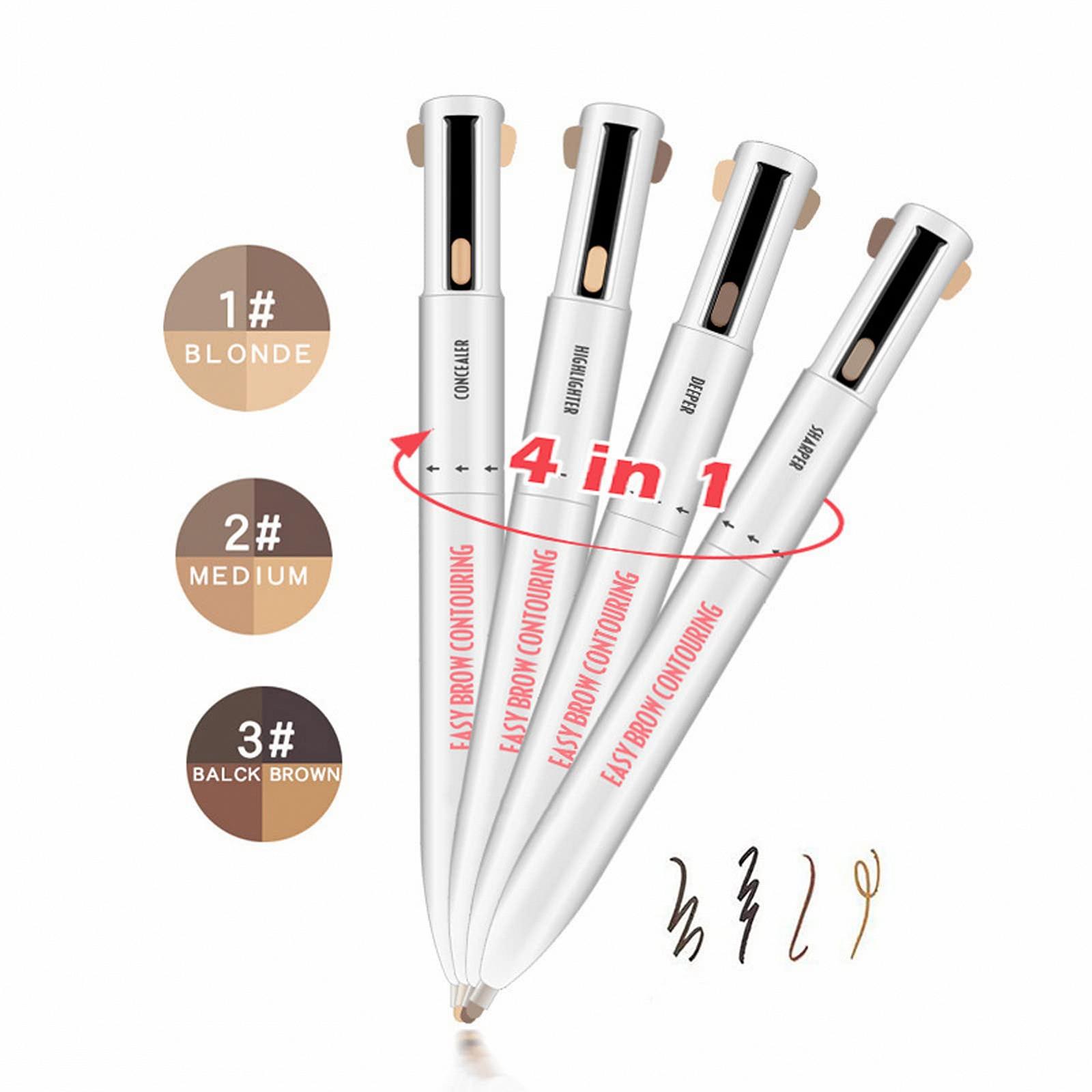 Пензель для брів Portable Professional Waterproof Durable Eyebrow Definition 4-в-1 1# Blonde, фото №3