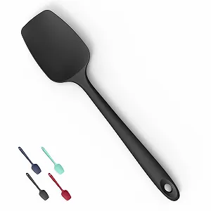 Лопатка-ложка Doosu Flexible Silicone 315°C Heat Resistant Black 28,9 cm - Фото 1