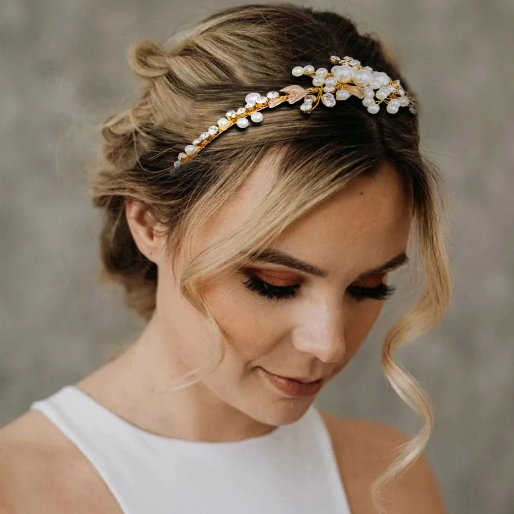 Обруч на голову для дівчинки IYOU з квітами, перлами, фото №6