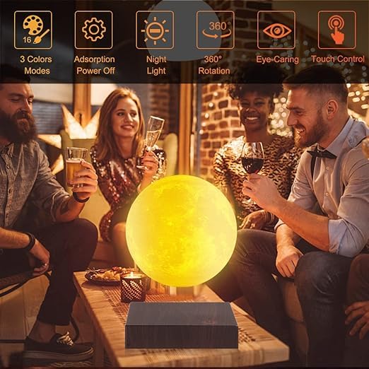 Лампа Vnemofey Плавающий Режим Луна 3 Цвета Галактика Плавающий Ночной Свет Реалистичный Дисплей Луны Магнитная Левитационная База, фото №2 Лампа Vnemofey Плавающий Режим Луна 3 Цвета Галактика Плавающий Ночной Свет Реалистичный Дисплей Луны Магнитная Левитационная База, фото №2
