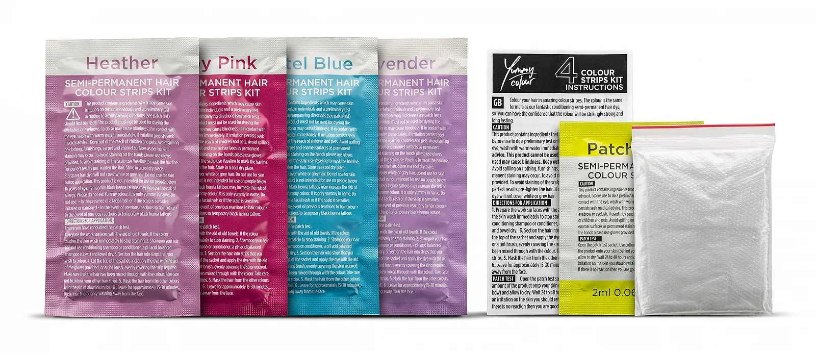 Напівперманентна фарба для волосся Stargazer Products Yummy Colour Strip Kit 4 відтінки - Pastel 40 мл, фото №4 Напівперманентна фарба для волосся Stargazer Products Yummy Colour Strip Kit 4 відтінки - Pastel 40 мл, фото №4