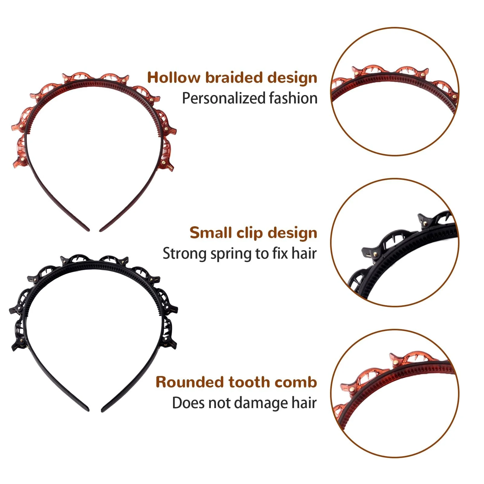 Набор из 2 обручей на голову с зажимами., фото №3