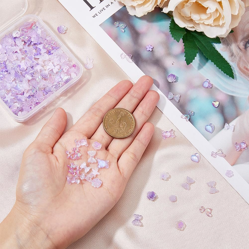 Кабошони смоляні 3D Квітка Камелія Троянда Метелик Бантик Місяць Прикраса для нігтів, фото №3