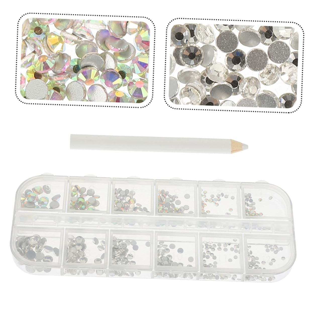 3D Блестки для ногтей FRCOLOR 3 Набора Самоцветы Подвеска для ногтей для страз DIY Плоские кристаллы Прозрачные Стразы Самоцветы для рукоделия 3D Стекло в форме сердца, фото №3