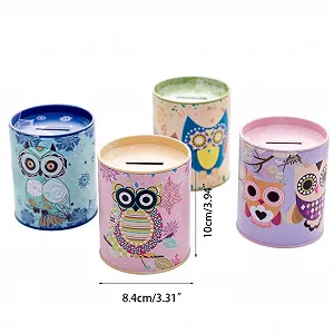 Скарбничка Creative Vintage Tinplate Cylinder Owl Geometric synthetic.ua - Фото 1