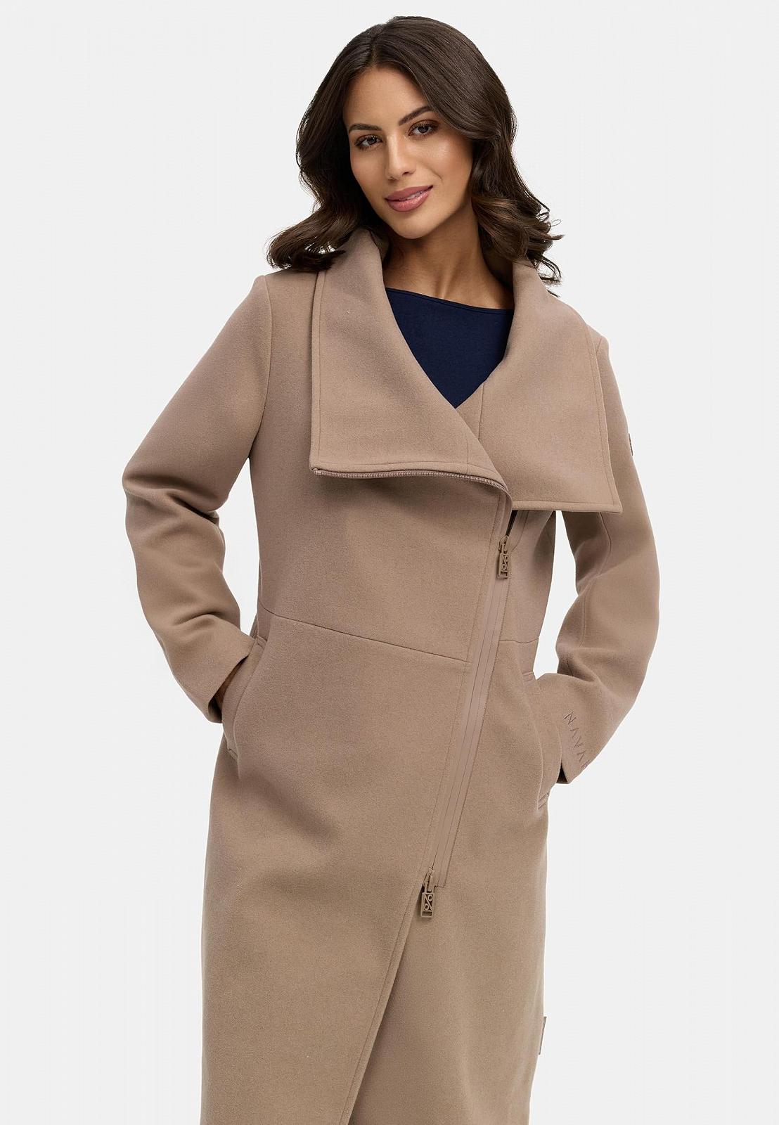 Жіноча перехідна куртка Navahoo у вовняному вигляді з асиметричним коміром і водонепроникною блискавкою, фото №7