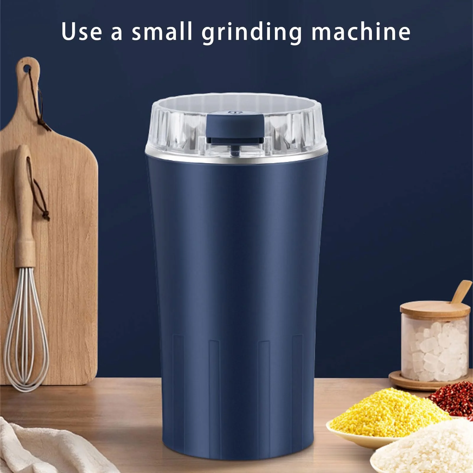 Измельчитель Компактный 250 мл для кофе, лекарств и специй с прозрачной крышкой и щеткой для чистки. Простая с нержавеющим сверлом, фото №7