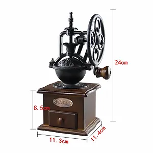 Ручная кофемолка Fenteer с ящиком, керамические конические жернова synthetic.ua - Фото 1