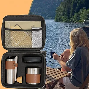 Походная кофеварка с кофемолкой и набором аксессуаров Многофункциональная Портативная synthetic.ua - Фото 1