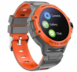 Детские / взрослые умные часы-телефон Smart Watch 4G с SIM-картой / IP67 / GPS / кнопка SOS / прослушивание / видеозвонок / геозабор Tabby K55 / оранжевый - Фото 1