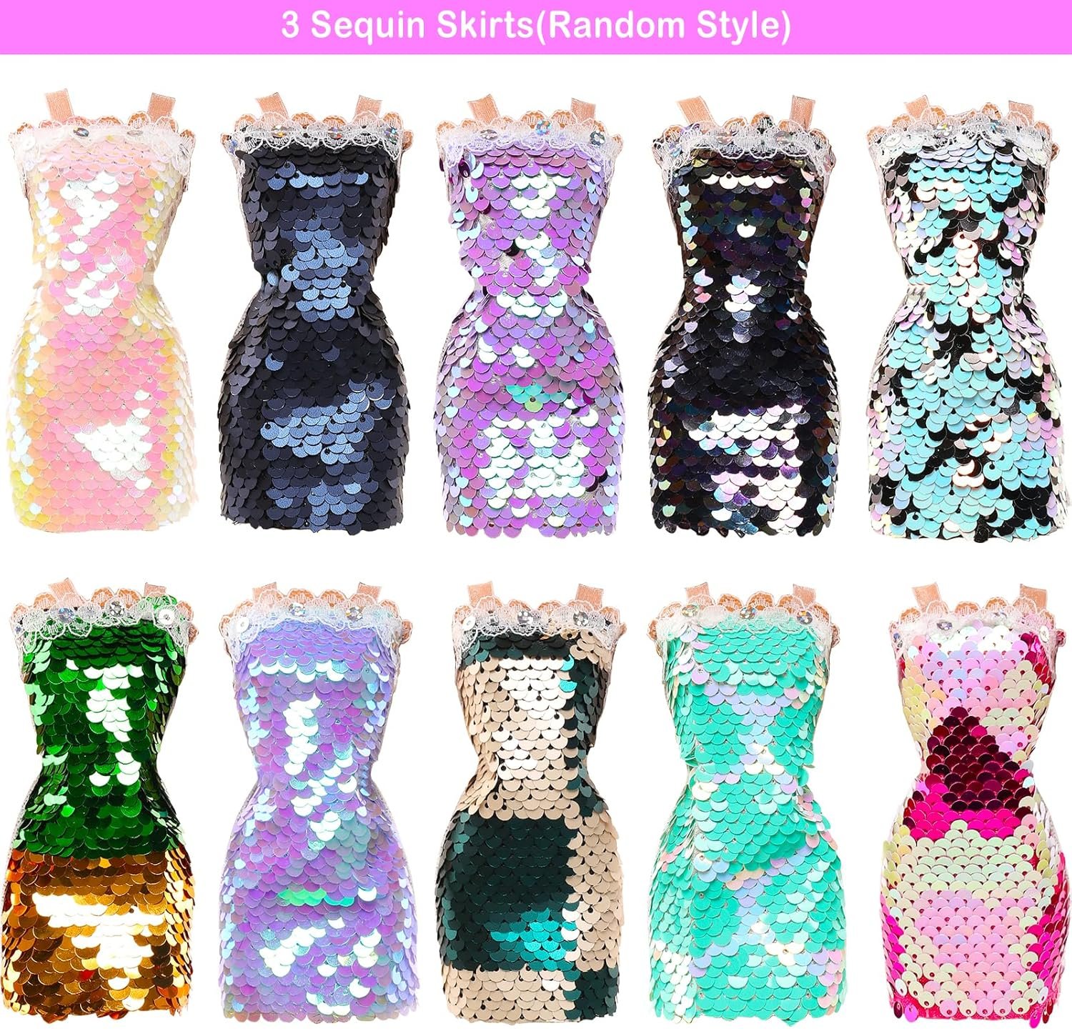 Набор одежды Miunana для кукол 30 см / 9 платьев / 3 топа / 3 брюки, фото №3