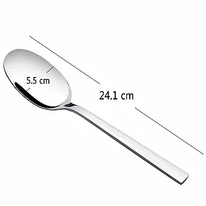 Набір з 6 великих сервірувальних ложок з нержавіючої сталі, 24 см synthetic.ua - Фото 1