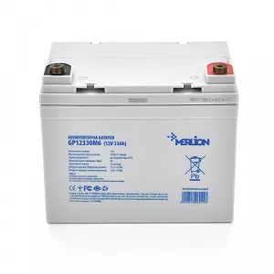 Аккумуляторная батарея MERLION FOR TESLA AGM MLTS12330M6 12 V 33 Ah 195 x 130 155 165 White Black Q1 - Фото 1