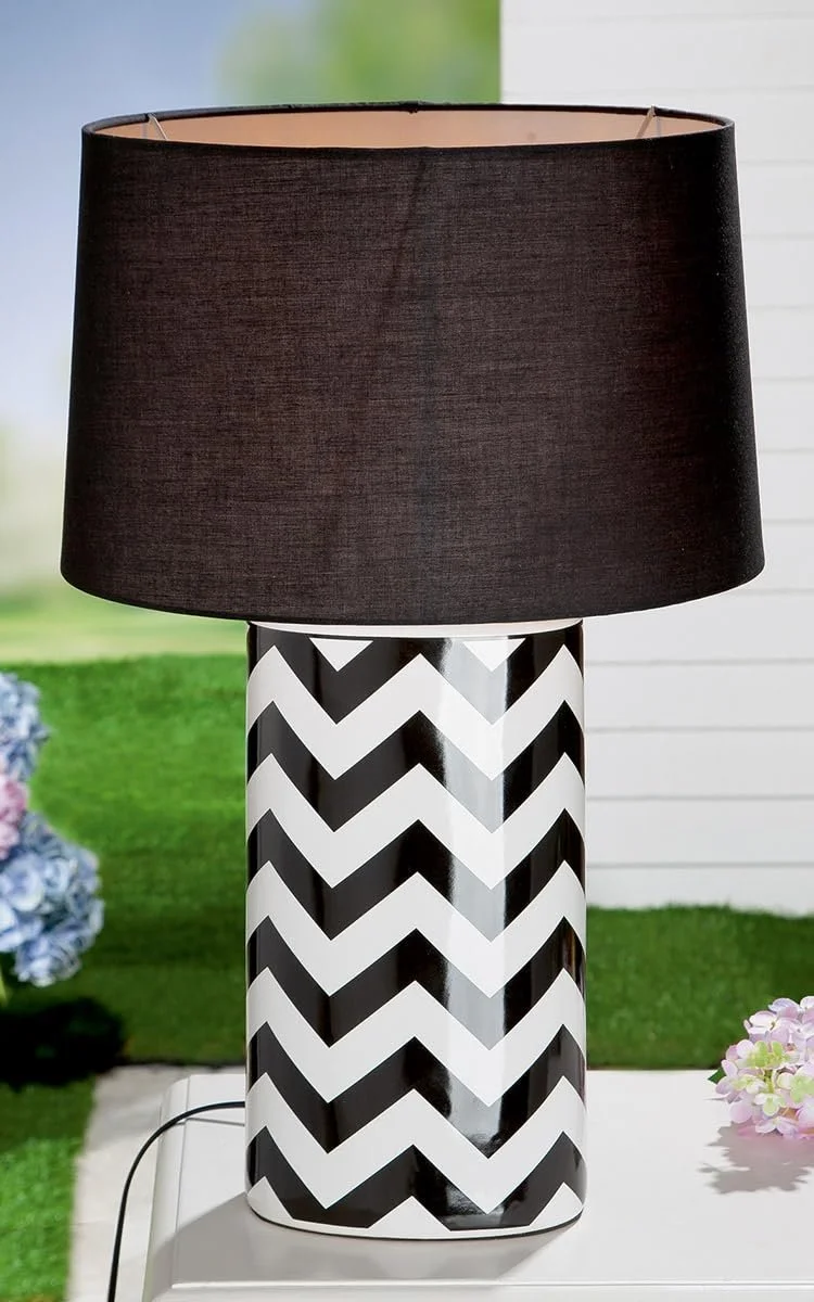 Настільна лампа GILDE Illusion 28888 Керамічна Чорно-біла E27, фото №3