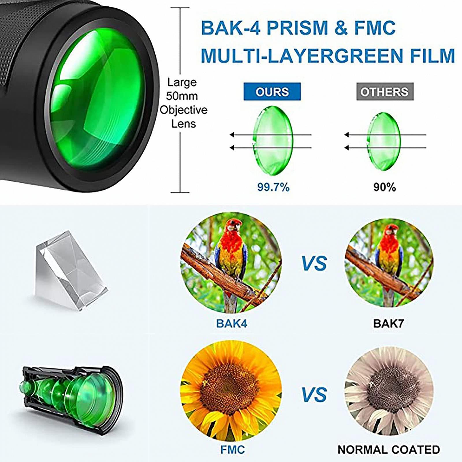 Монокуляр DERBUT 10 × 42 BAK4 Prism FMC-объектив HD, фото №7