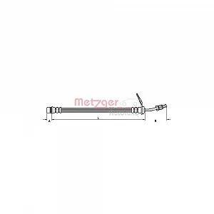 Гальмівний шланг METZGER 4110211 для NISSAN, передній міст зліва, передній міст справа - Фото 1