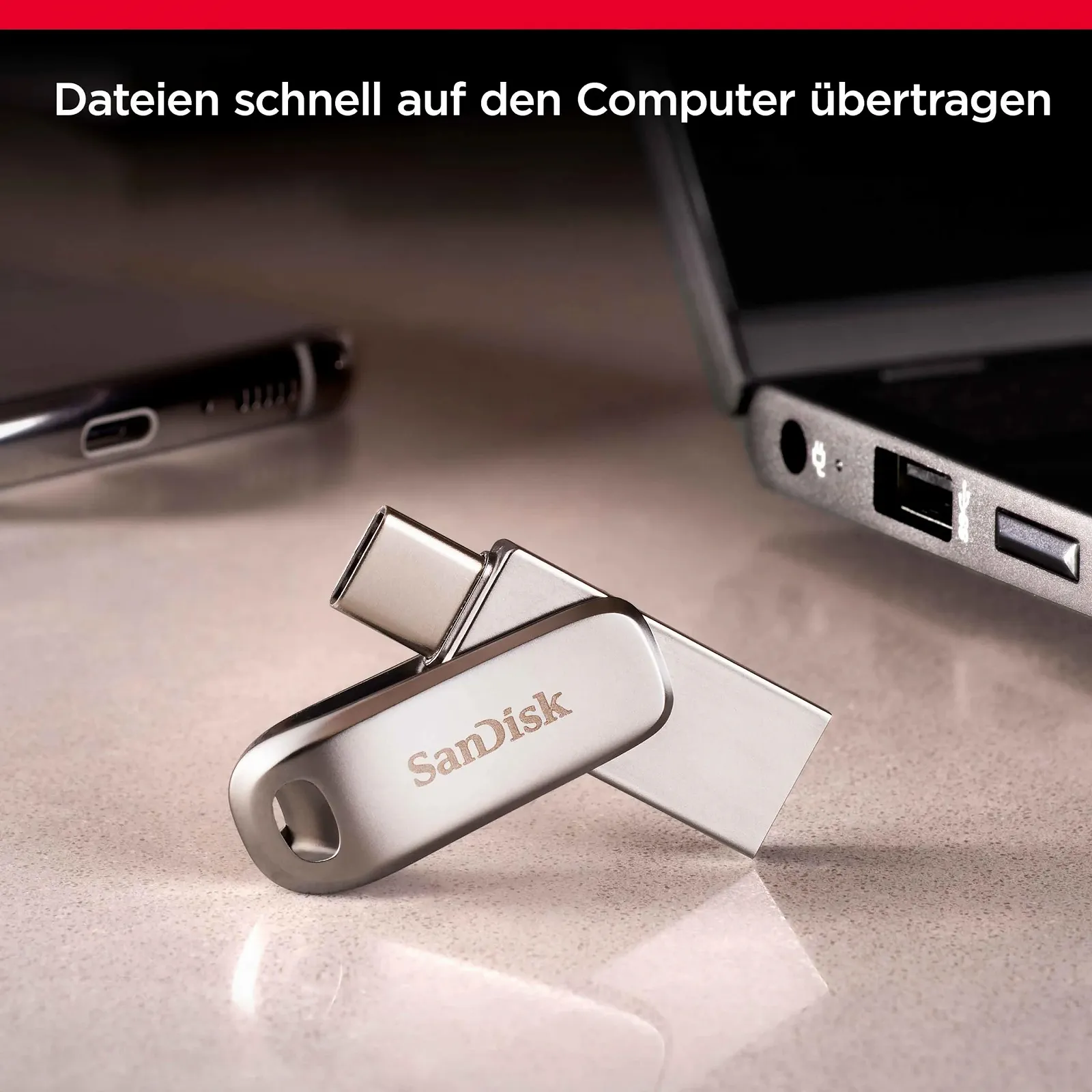 USB-флеш-накопичувач SanDisk Ultra Dual Drive Luxe 512GB USB Type-C USB 3.2 Gen 1 400 MB/s, фото №4 USB-флеш-накопичувач SanDisk Ultra Dual Drive Luxe 512GB USB Type-C USB 3.2 Gen 1 400 MB/s, фото №4